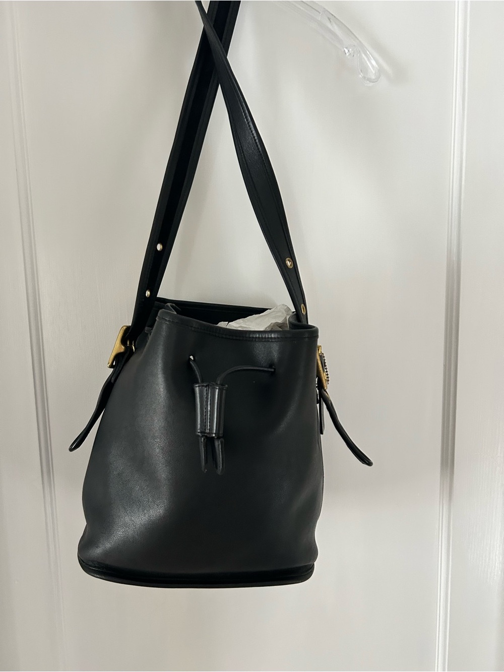 Coach Vintage Lula Legacy 9952 Leather Drawstring Bucket Bag Black
